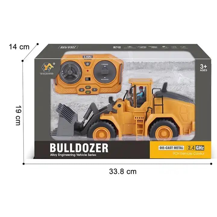 Daji RC Bulldozer Excavator 9 Channel RC Excavator Truck Toys Metal Shovel, 1/24 Remote Control Construction Vehicles Tractor, 2.4Ghz Boy Toy Gift for Kids and Adults 4