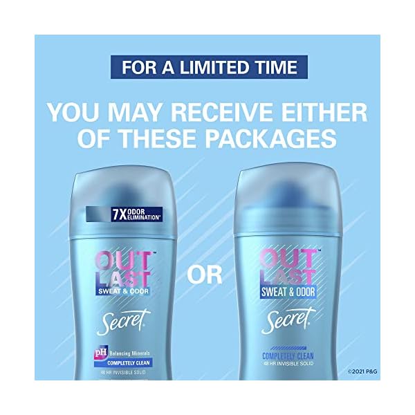Secret Antiperspirant and Deodorant for Women, Outlast Clear Gel, Unscented, 3.4 Oz, Pack of 3 - Image 3