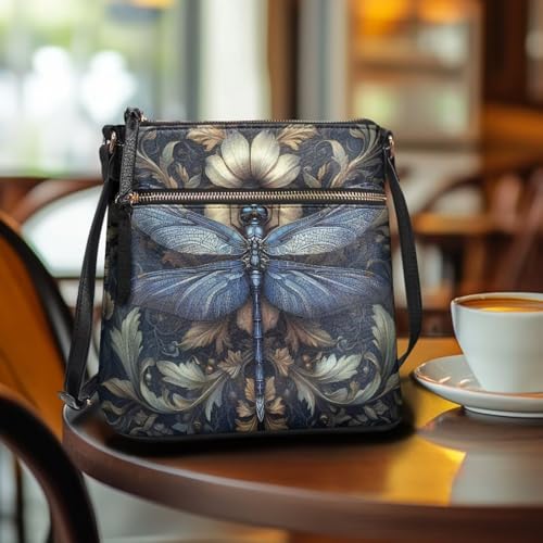 Image of Leather Women Crossbody Hobo Bag Satchel Purse Handbag with Adjustable Shoulder Strap and Zipper Pockets