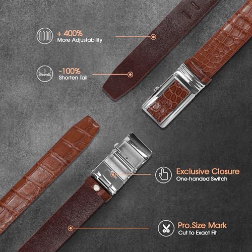 Image of vinacreations AIIigator Belt Leather Strap Belts 1.5 inch Width Adjustment Removal Buckle Jean Dress Croc Handmade