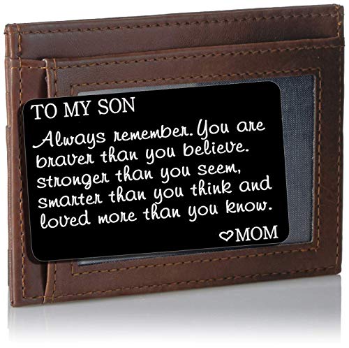 Jstud Inspiration Wallet Insert Cards Engraved You are Braver Stronger Metal Wallet Insert Birthday Gifts for Son from Mom4