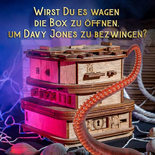 iDventure Cluebox - Davy Jones Locker - Escape Room Spiel - 3D Holzpuzzle - Geldgeschenk Puzzlebox - IQ Puzzle - Rätselbox und Geburtstagsgeschenk für Erwachsene - Gadget für männer - Reisespiel