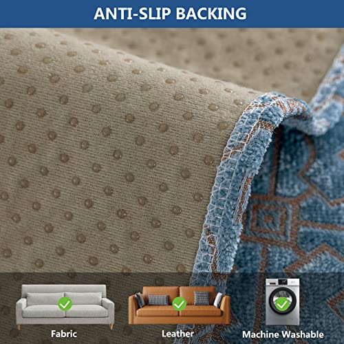 Eismodra Couch Cover All Season Chenille Anti-Slip Sofa Slipcovers Furniture Protector For Dog Pet 3 Cushion Couch Loveseat Sectional Sofa L Shape,Classical Stone Blue 36 X 36 Inches (Only 1 Piece) #TOP3