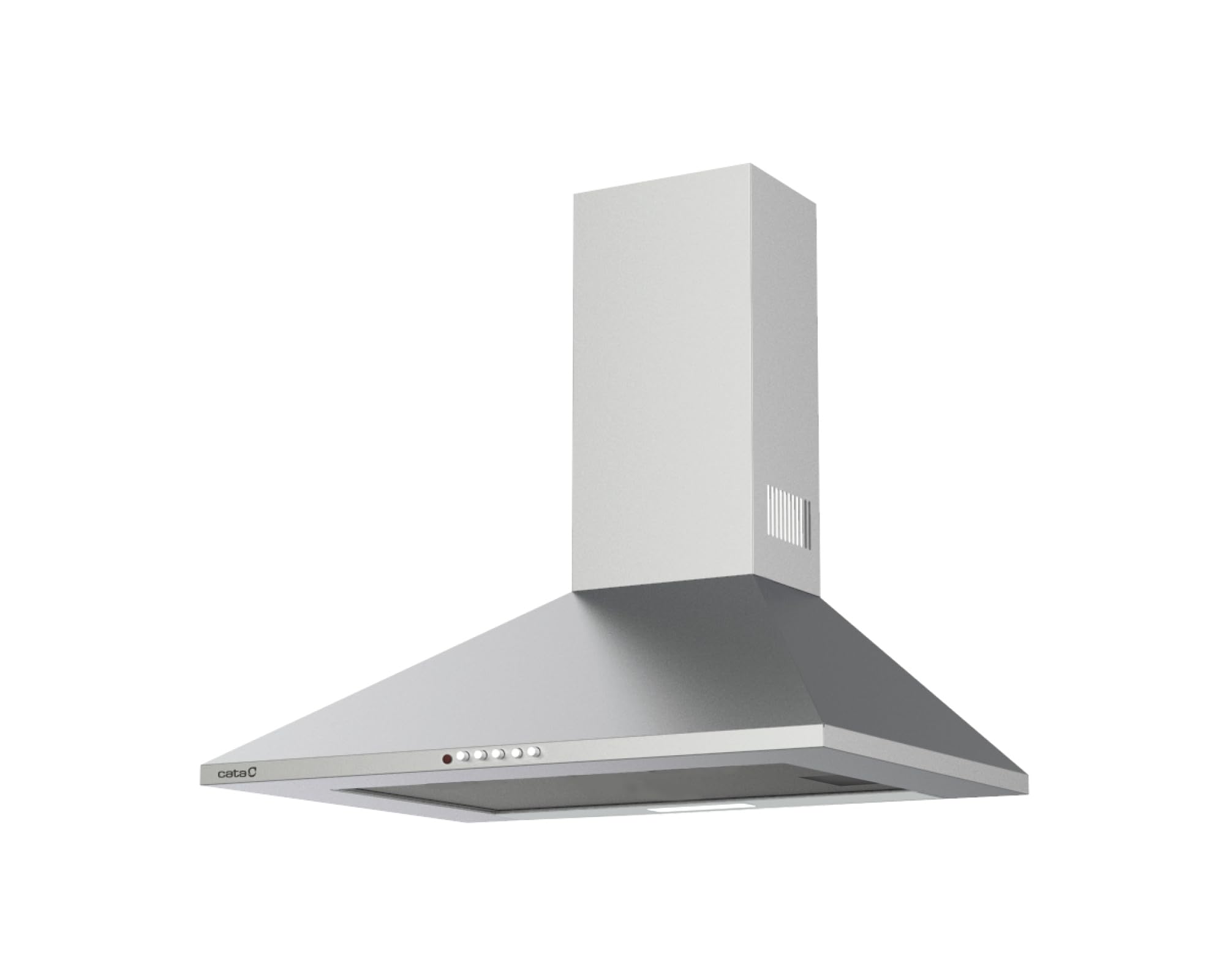 CATA Omega 700 X Campana Extractora Decorativa Piramidal de 70 cm, 645 m³/h, 3 Velocidades, Control Mecánico, Tira LED, Filtros Lavables, Clase C, Acero Inoxidable