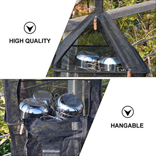 BESPORTBLE Camping Net Seca 1Pc Enforcamento Dobrável Rack de Secagem Ao Ar Livre 4 Camadas Com Zípe