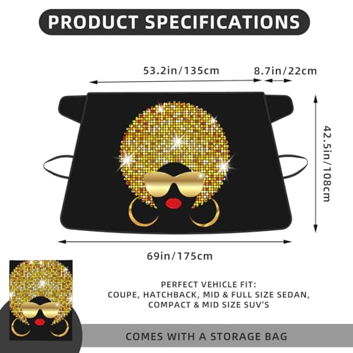 Funda protectora para parabrisas evita escarcha y protector de nieve con lunares para coche 5
