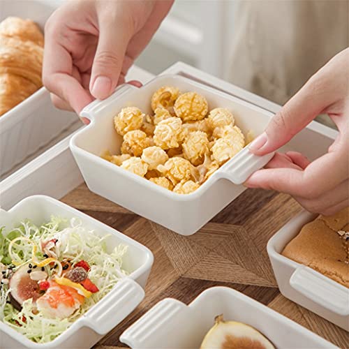 Twdyc 6/12-Piece 210Ml White Porcelain Bake Plate Dishes With Handle,Ceramic Souffle Brulee Tapas Pie Baking Pans Ramekins (Color : 12-Piece) #TOP4