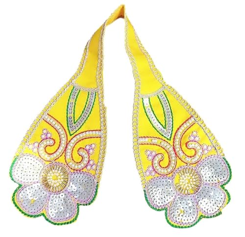 Image of Partish Laddu Gopal Heavy Dress with Mukut l Ladoo Gopal Dress l Bal Gopal l Kanha Ji Thakur Ji Heavy Dress Size 1 2 4 5 6 (Yellow, Size 5)