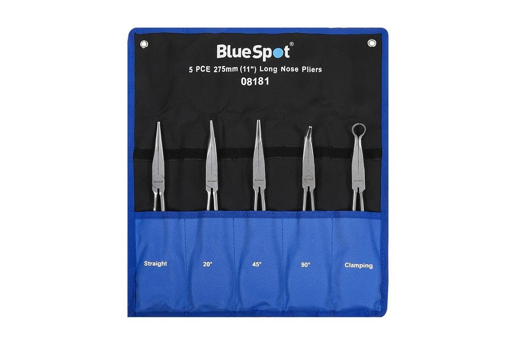 Blue Spot Tools - 5 PCE 275mm (11") Long Nose Pliers in Wallet