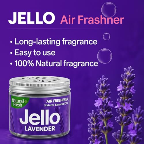 Image of Natural Lavender Gel Air Freshener | Long-Lasting Aroma, Odor Eliminator for Car | Home & Office, Refreshing & Soothing Scent, Compact & Spill-Free Design (Lavender, 220 gm.)