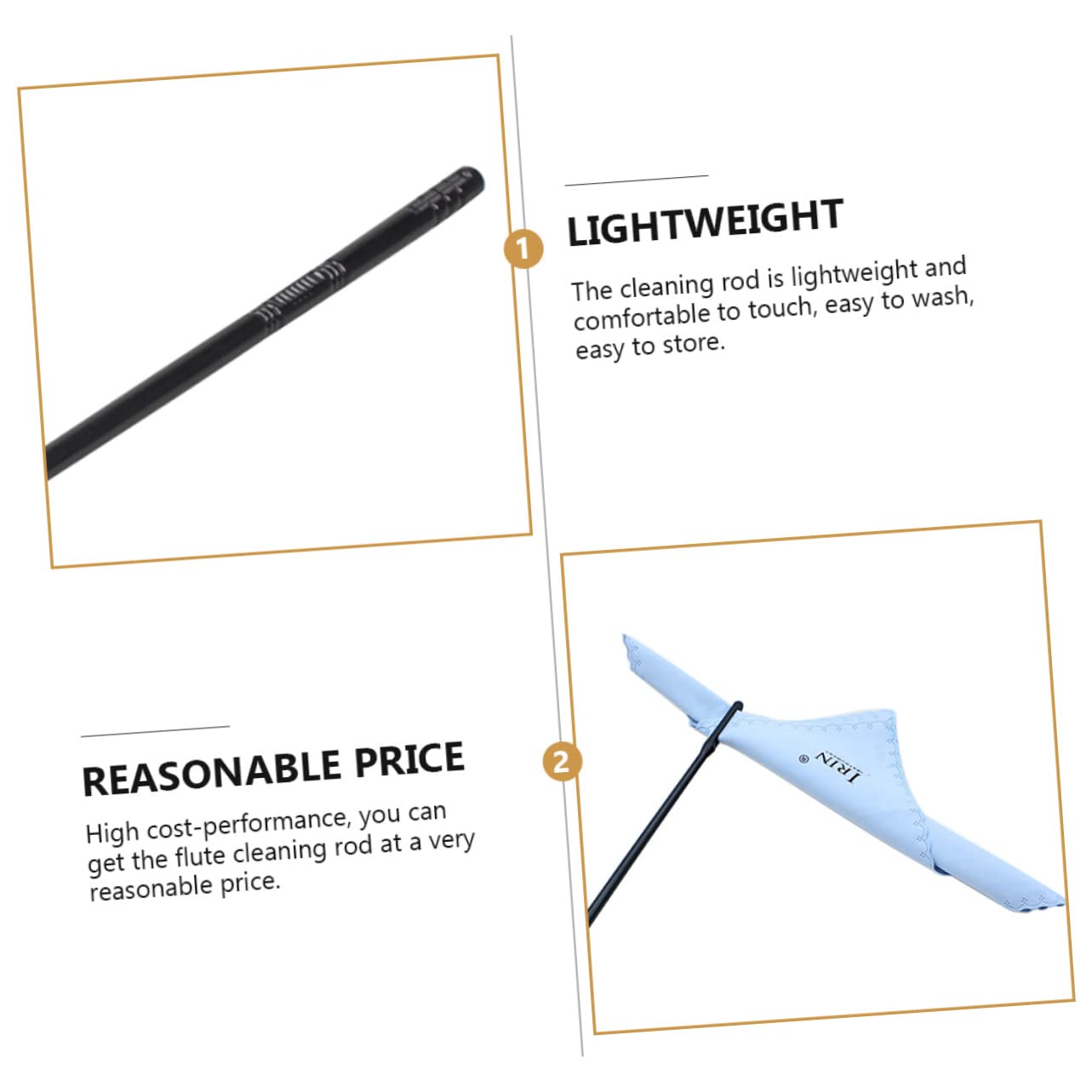 SUPVOX 2pcs Flute Cleaning Sticks Durable Flute Clean Supplies Essential Tool and Piccolo Maintenance Easy to Use Performance