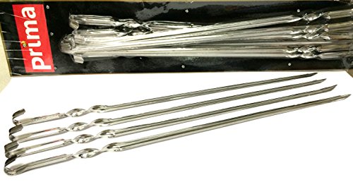 Preisvergleich Produktbild 2 x 10er Packung Grillspieße 48cm. Edelstahl-Rostfrei Mangal Schampura Schaschlikspieße