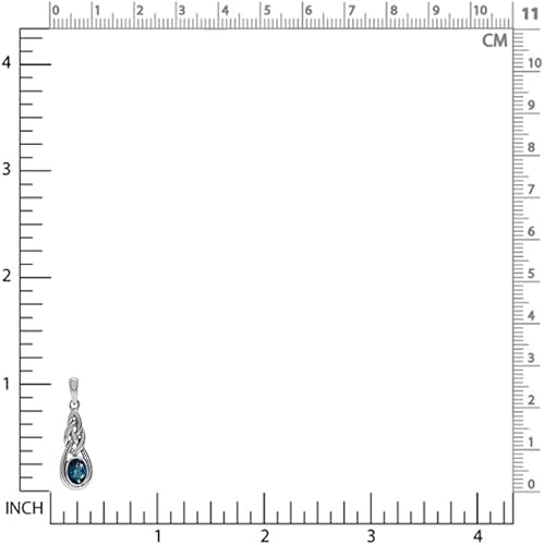 Miniatura 2 de Silvershake 6x4mm Oval Shape 925 Sterling Silver Celtic Knot Pendant with 18 Inch Chain Necklace