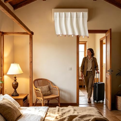 Deflector cortina de aire acondicionado de pared lavable para dormitorio 7