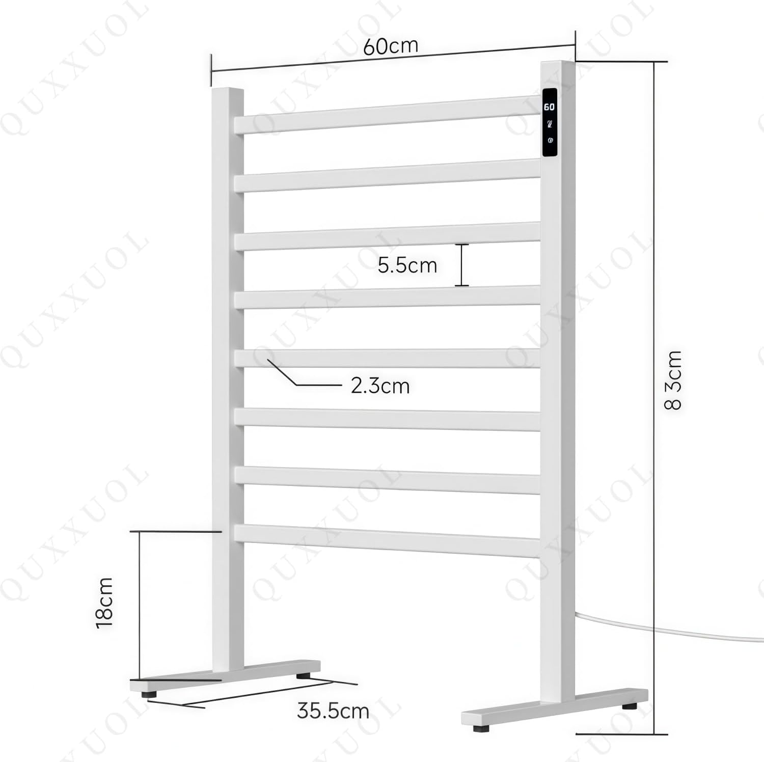 Quxxuol電気タオル掛け タオルウォーマー 自立型電気タオルウォーマ 加熱タオルラック 恒温布巾掛け 乾燥ラックLEDディスプレ