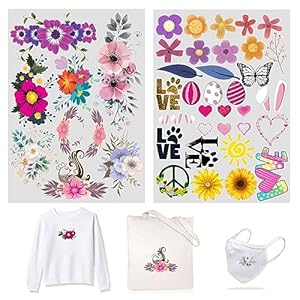 Yiootop 45 Stück Blumen Wärmeübertragungspapier