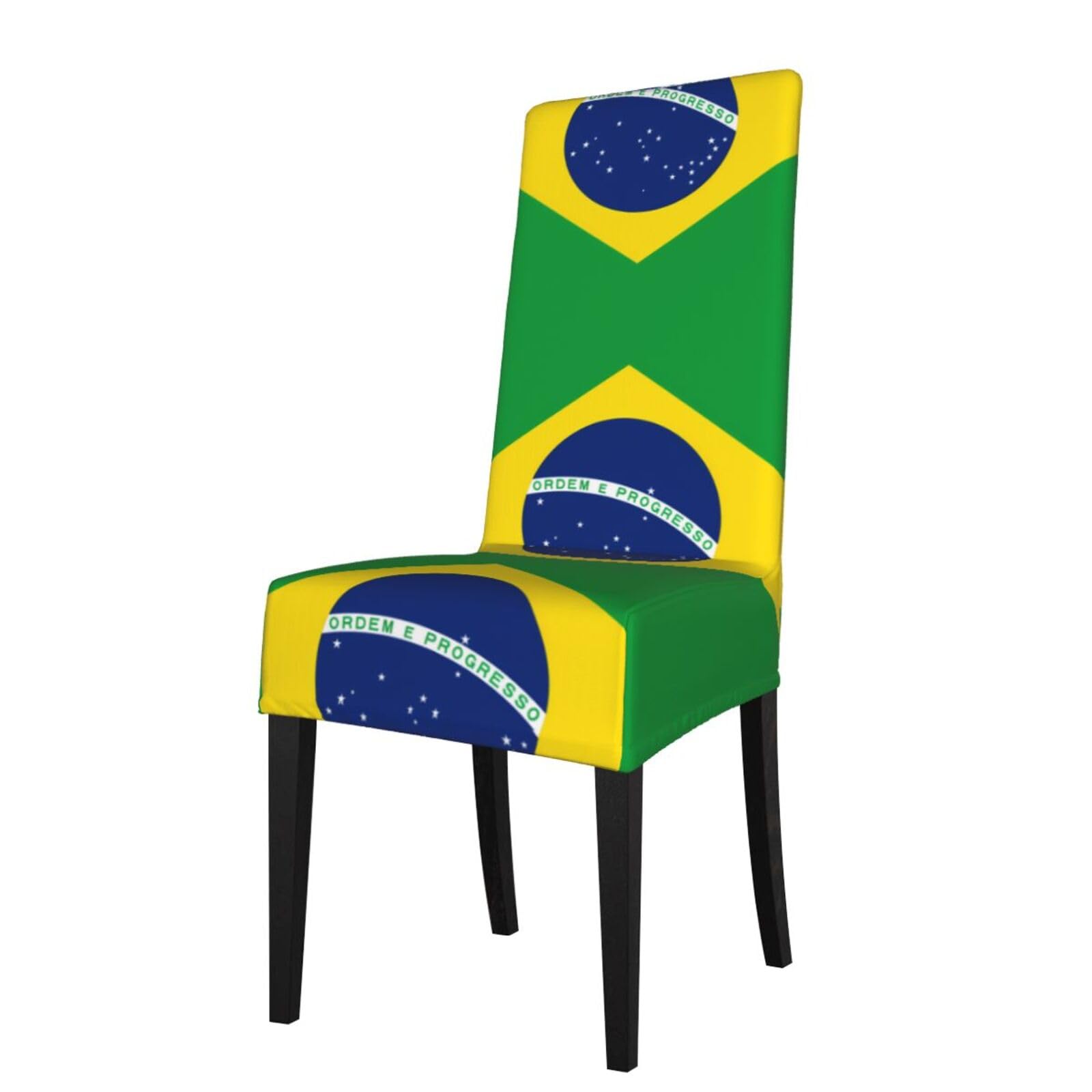 YYHHAOFA Brazilian flag Prints Protection Cover for Dining Chair - Stretch Slipcovers, Easy Refresh for Your Dining Room & Event Decor