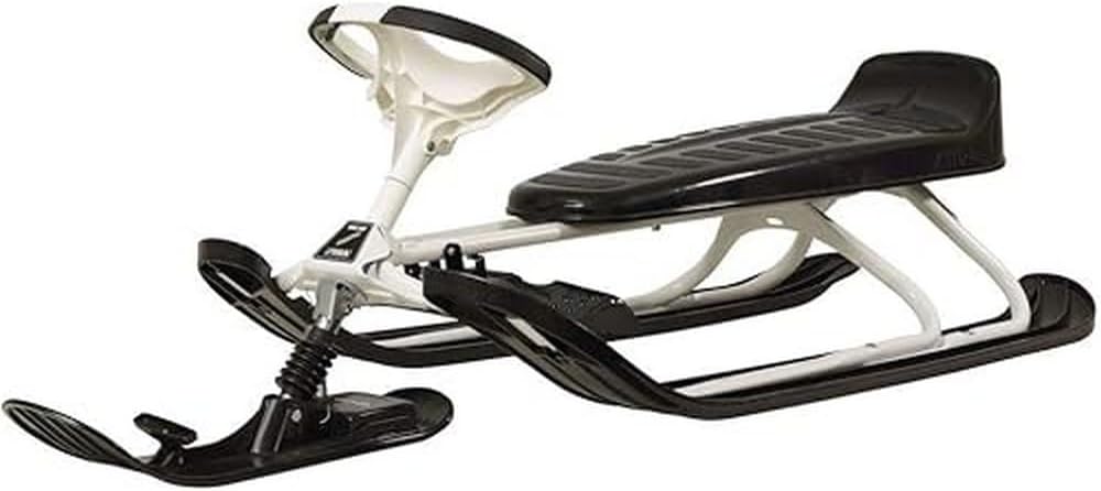 STIGA Snowracer Adult Sledge King Size GT Steering Sledge Black/White