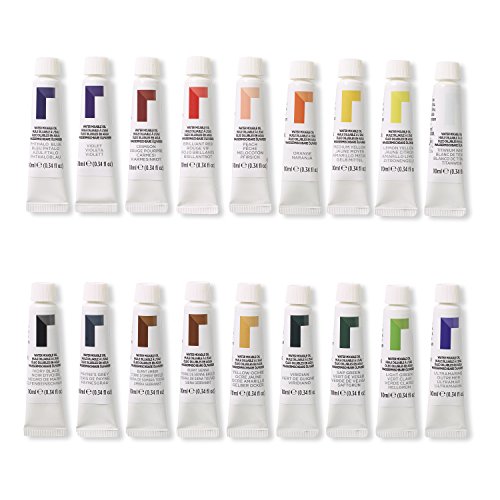 Image of Reeves Water Mixable Oil Paint-10ml, Set of 18