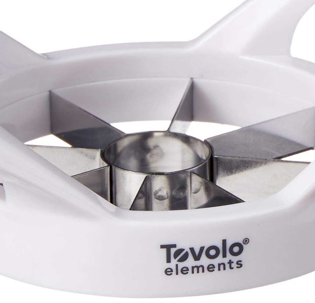 Tovolo Apfelschneider, Entkerner, Trennwand, ultra-scharfe Edelstahlklingen Apfelspalter One Size rot
