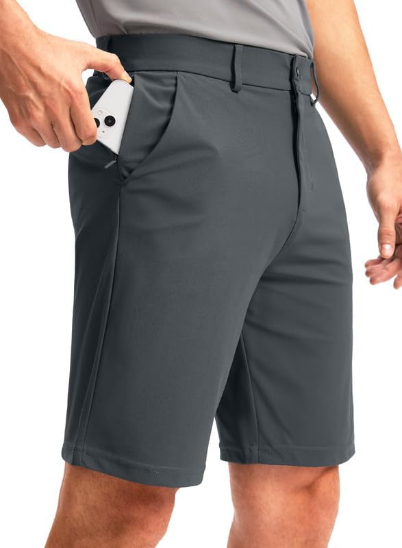 Soothfeel Men's Golf Shorts with 5 Pockets Stretch Lightweight Quick Dry 9 Inch Flat Front Casual Work Dress Shorts for Men - Image 4