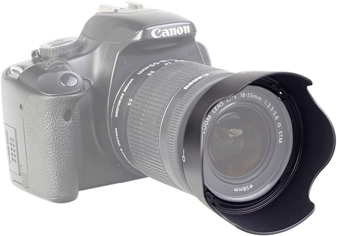 EW-63C Paraluce per Canon EF-S 18-55mm f/3.5-5.6 è STM (non per is II), EF-S 18-55mm F4-5.6 è obiettivo STM, 58mm Digital Tulip Flower per Canon EOS 4000D 2000D 1500D 1300D 90D 80D 7D 6D