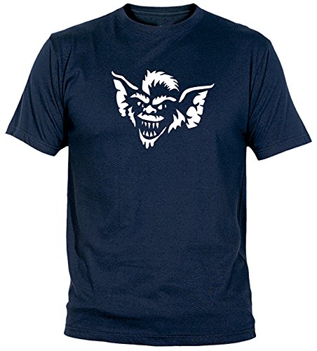 Camisetas EGB Camiseta Gremlin Malo Adulto/niño ochenteras 80´s Retro (L, Marino)