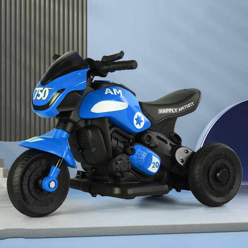 PANDAORIGINALS Ninja Ev Kids Battery Operated Bike Rechargeable Ride On For Boys And Girls With Music And Lights, Forward And Backward Gear, Built In Mp3 Player Baby Bike With USB Port , Blue-image-43