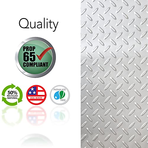 Resilia Premium Under The Sink Mat- Large Universal Size, Cut To Fit Cabinets, Shelf & Drawer Liners, Thick Plastic Diamond Plate Surface, 24 X 48 Inches, Silver #TOP1