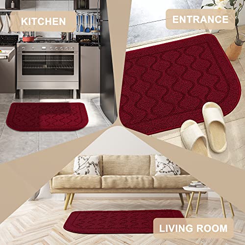 Hotbalzer 18×27 Inch Kitchen Rug, Comfort Standing Kitchen Mats For Floor Is Made Of 100% Polypropylene, Kitchen Rugs And Mats Non Skid Washable For Kitchen, Floor, Office, Sink, Laundry, Red #TOP5