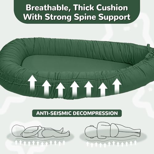 Image of EAQ Baby Lounger, Infant Lounger for Newborn,Portable Baby Nest Cover Breathable & Soft, Newborn Essentials