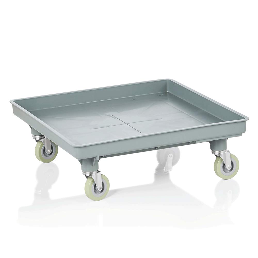 WAS 9865 000 Transportwagen ohne Grif für alle Spülmaschinenkörbe, Xtra Preiswert, 4 Schwenkbare Rollen ohne Feststeller, 53cm Länge, 53cm Breite, 19cm Höhe