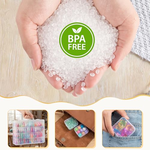 Image of Portable Bead Organizer, 120Pcs Small Clear Storage Boxes with Hinged Lid and Large Craft Case with Handle, Mini Plastic Containers for Jewelry Making Diamonds Arts Screws Seeds Small Parts