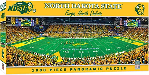 Image of MasterPieces - 1000 Piece Jigsaw Puzzle, NCAA North Dakota State Bison, Panoramic Football Stadium View, Fun for Adults and Family, 13 inchx39 inch