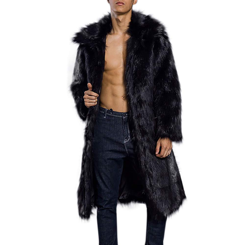 Invernale Cappotto in Pelliccia Sintetica da Uomo Giacca spessa Cardigan Faux Cappotto Outwear caldo Cappotto da uomo Cappotti e giacche da uomo di Elegante Giacca parka Cappotto Spessa Caldo
