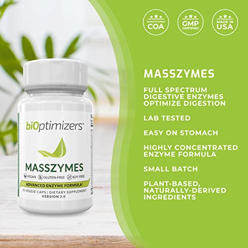 Bioptimizers - Masszymes 3.0 (30 Capsules) And Protein Breakthrough (Chocolate) - Digestive Enzymes With Lipase, Amylase, Bromelain For Better Absorption - Vegan Powder From Pea, Hemp, Pumpkin Seed #TOP6