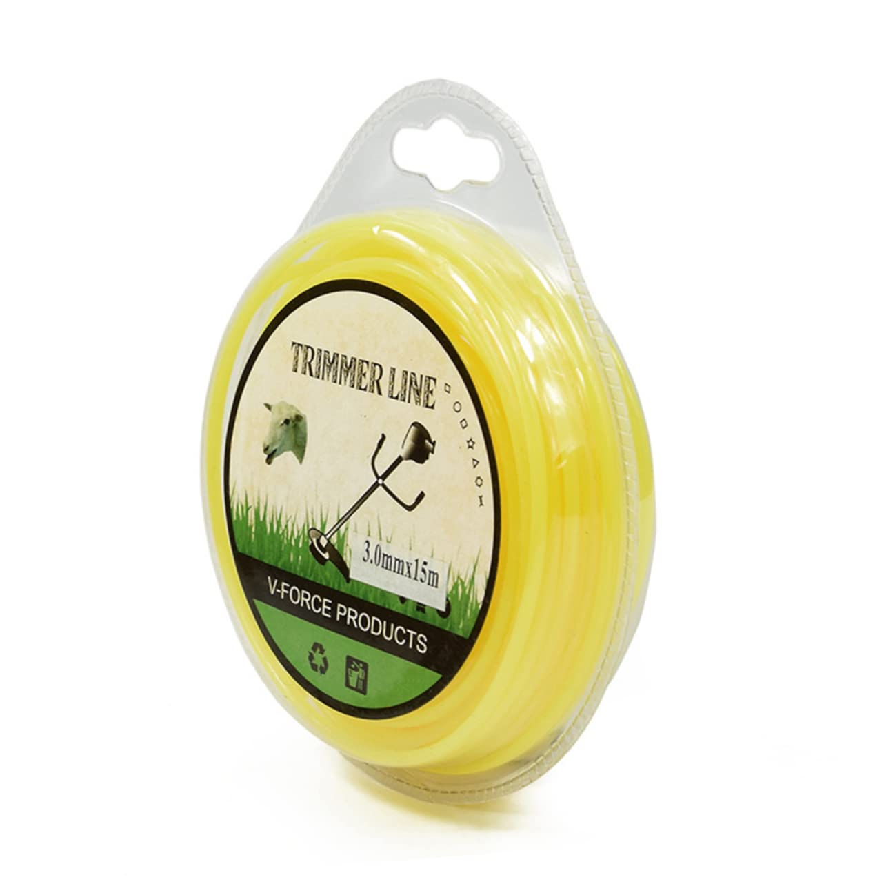 Sosoport 2pcs Grass Trimmer Cord Strings 15m Nylon Rope Grass Trimmer Line Long Roll