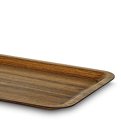Image of Freelance Nature Kraft Serving Tray Beige, 27x38 cm, Rectangle, Non-Slip Surface, Decorative Anti-Skid Kitchen & Dining /Coffee Table Trays for Breakfast /Food /Tea - Brown, Made in Europe