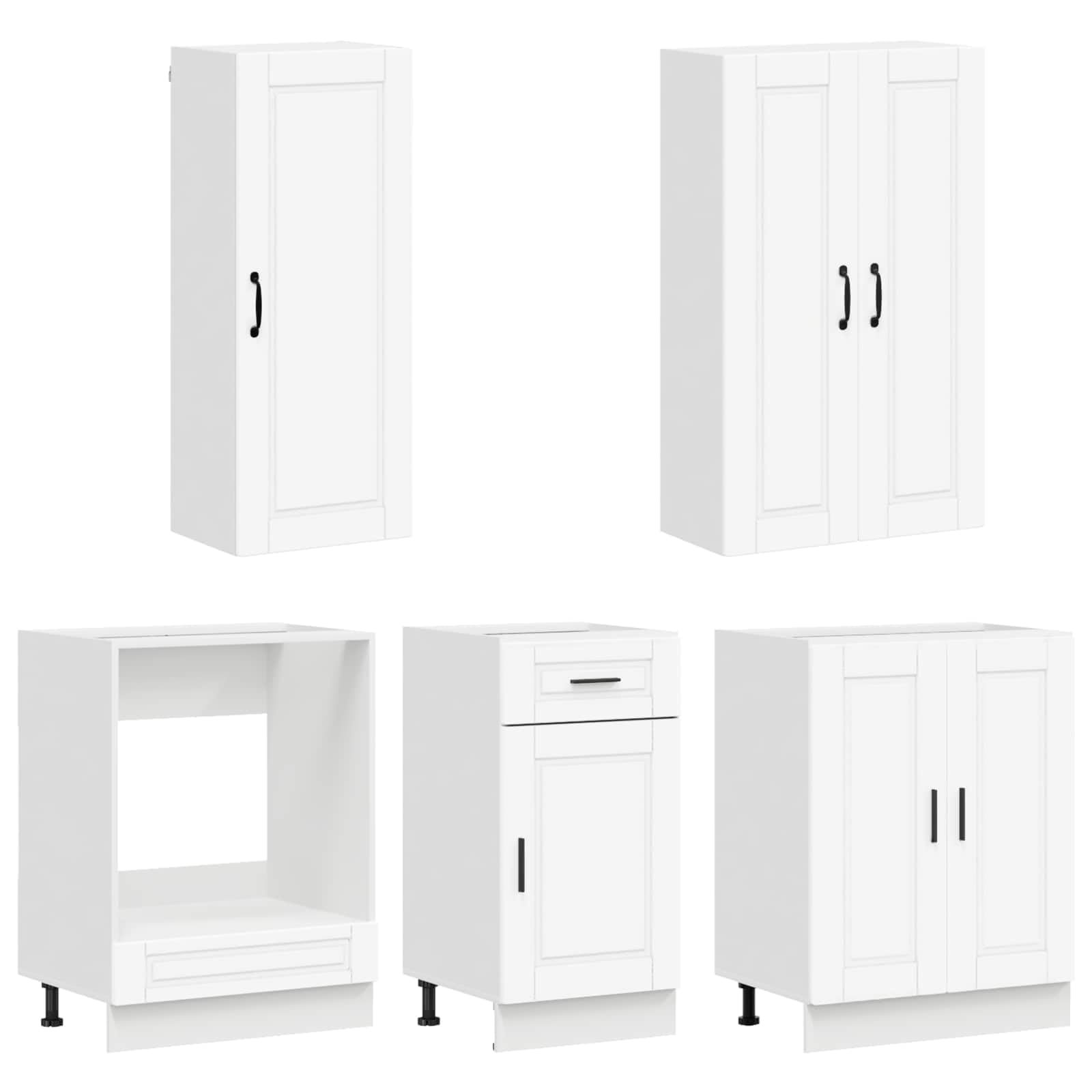 Coin de cuisine Porto Lot de 5 armoires de cuisine en bois blanc