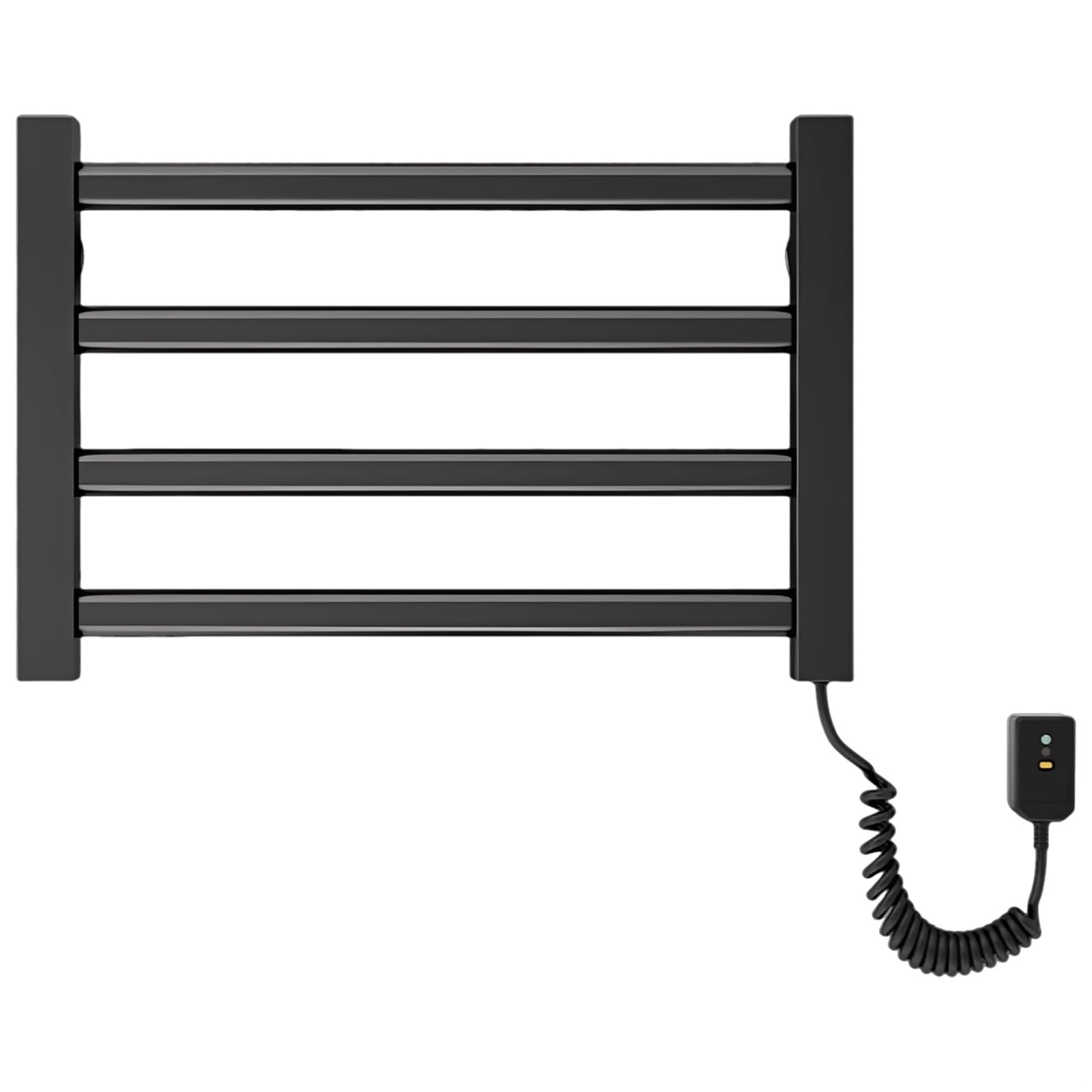 Aluminum Alloy Black Towel Warmer, Wall Mounted, 17.7 X 3.9 X 11.8 in, Electric Heated 131℉ Towel Bar, Bathroom Drying Rack, Us Plug