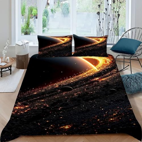 Housse de couette starry sky theme 3 pièces imprimé king en microfibre - 2