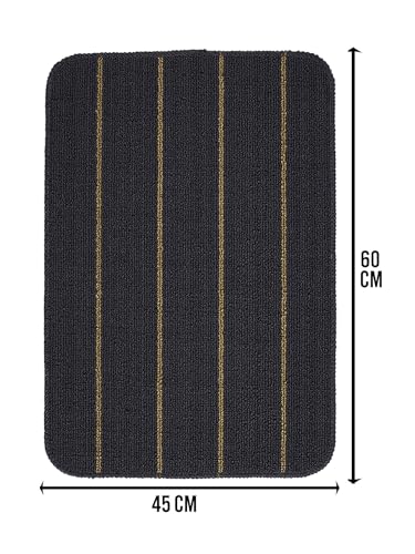 Image of SARAL Home Multiuse Combo Pack of 2Pc | Polyester Door Mat 45x60 & Runner Floor Mat 43x120| Anti-Skid | Modern Design