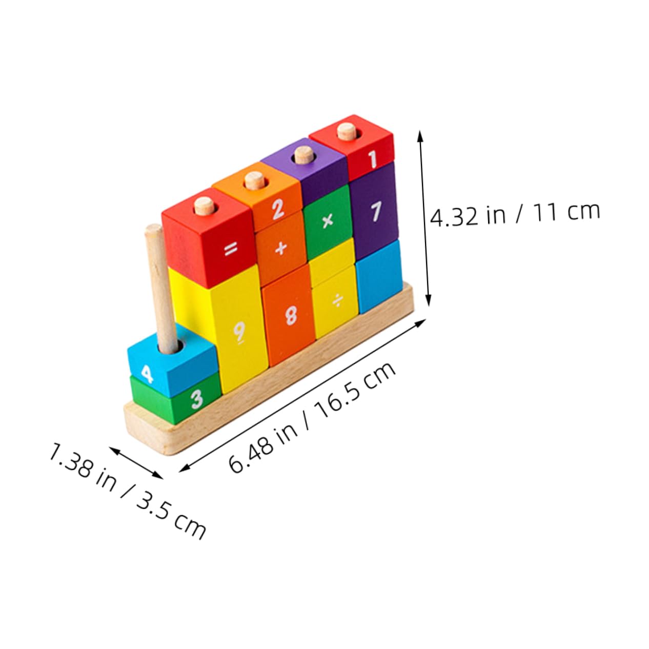 SUPVOX Blocchi di Legno per Apprendimento dei Numeri Giocattolo Cognitivo sui Numeri per Ragazzo Ragazza Strumento Didattico per Prima Infanzia Giocattolo di Matematica in Legno