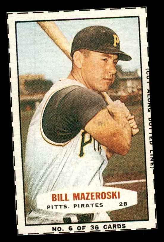 1963 Bazooka # 6 Bill Mazeroski Pittsburgh Pirates (Baseball Card) EXMT Pirates