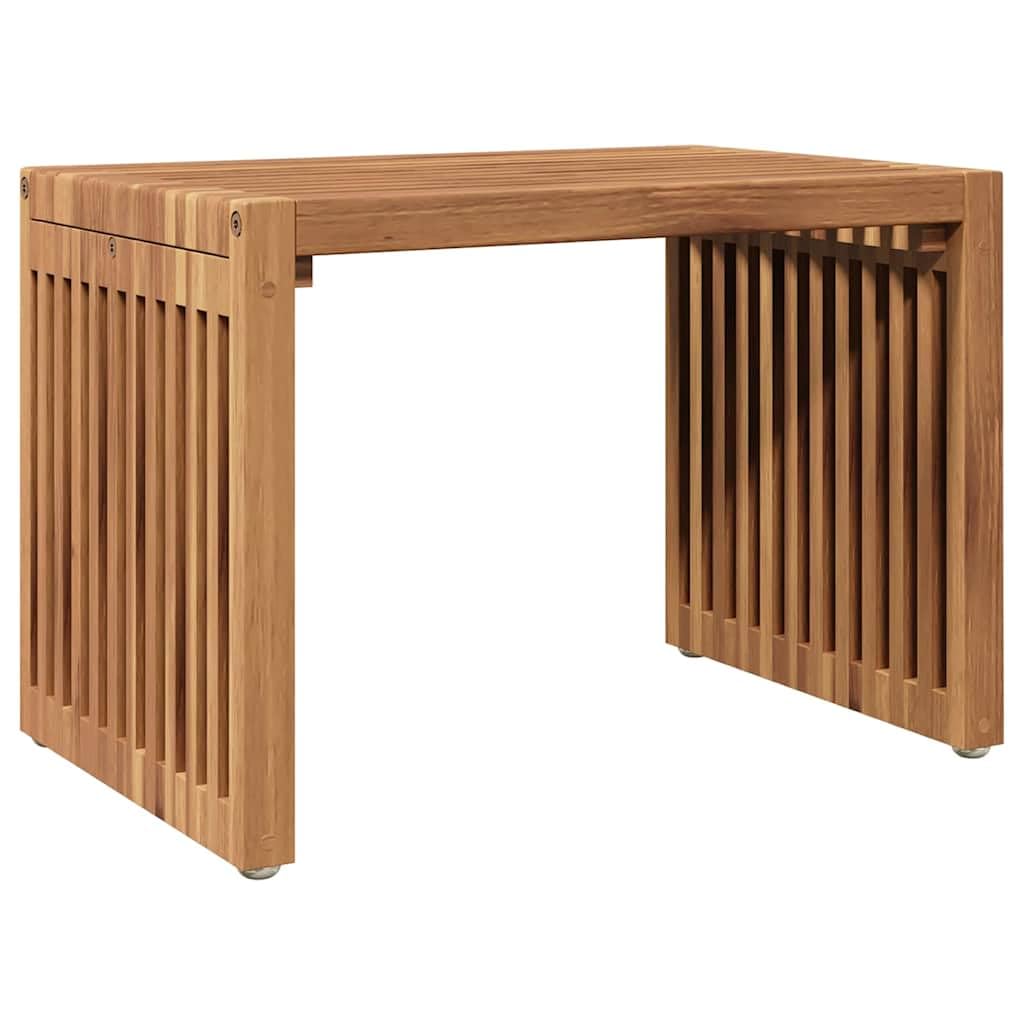 Stolik ogrodowy z litego drewna tekowego, brązowy, 50 x 32,5 x 35 cm, stabilny stół ogrodowy na taras, balkon i do ogrodu, uniwersalny stół tarasowy do jedzenia i pikników na świeżym