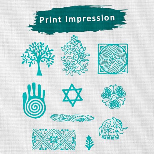 Image of Wooden Stamp Block, Printing Stamp Design Set | Block for Printing Saree Border | Dresses, Craft Card Making, Scrapbook, Clay Pottery | Set of 10