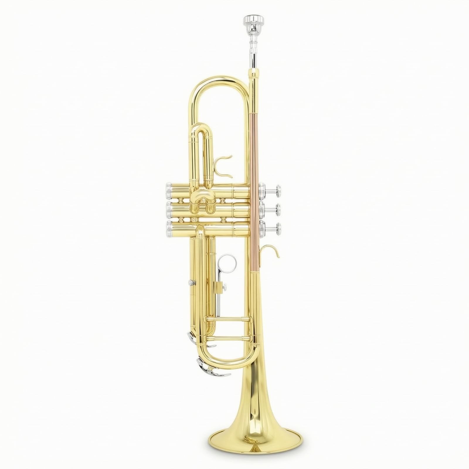 Trompete B Trompete Blechblasinstrument Ventiltrompete Musikinstrument mit Drei Leichtgängigen Ventilen Und Silbermundstück Klarer Resonanter Klang