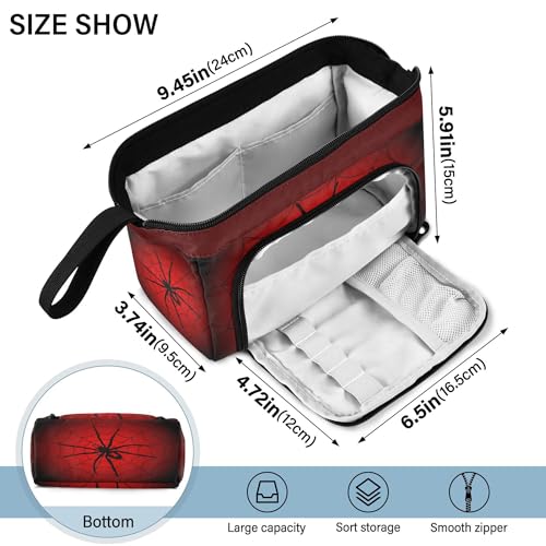 Image of Fisyme Halloween Spider Web Pencil Case Large Capacity Pencil Pouch Pen Bags Box Big Makeup Pencil Case Organizer