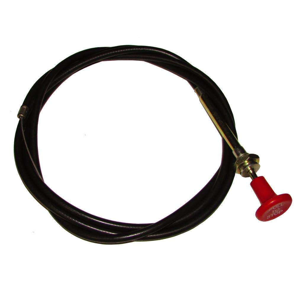 Reliable Aftermarket Parts Our Name Says It All, CC66 New Universal 72" Long Pull to Stop Cable w/Red Knob Imprinted with "Stop"