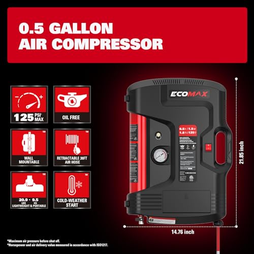 ECOMAX Wall Mount Air Compressor